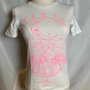 Cotton On Kids White T-Shirt with Pink Graphic